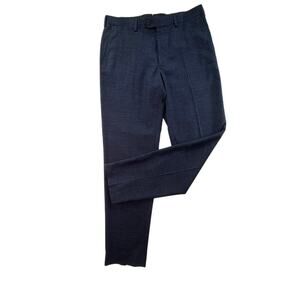 Proper Cloth Dino Filarte Navy Wool Linen Stretch Dress Pants Size 34x33